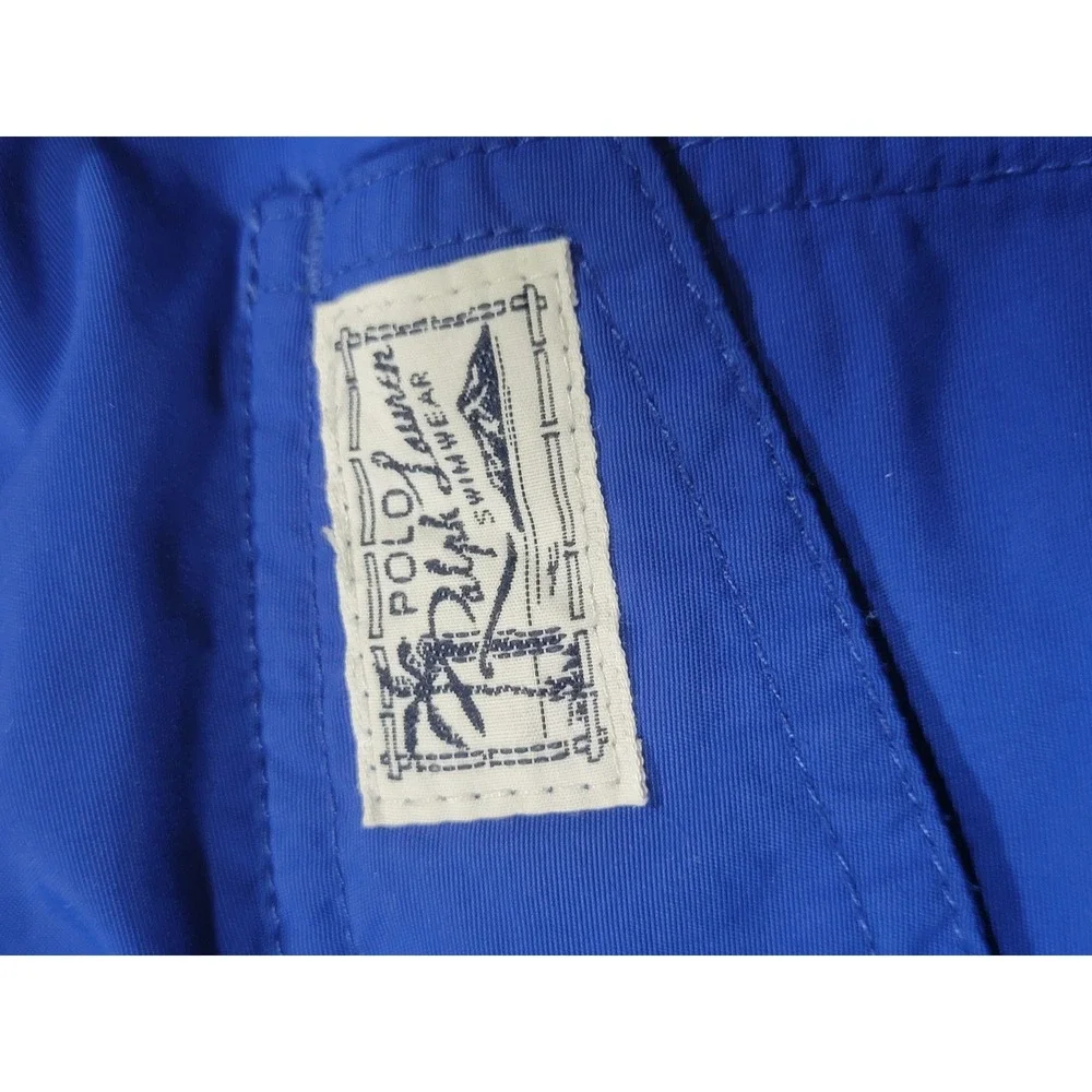 Polo Ralph Lauren Mens Blue Swim Trunks Mesh Lined Drawstring Shorts Size Large